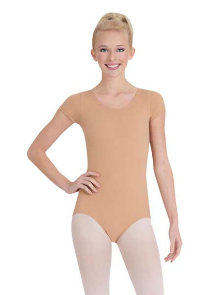 TB133 Short Sleeve Leotard Lt Suntan
